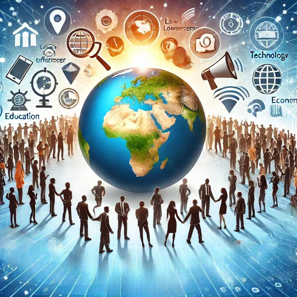 DALL·E 2024 11 30 07.48.11 A Conceptual Illustration Highlighting Global Efforts To Prevent Human Slavery. The Image Shows A Globe In The Center Surrounded By Diverse People Jo 1